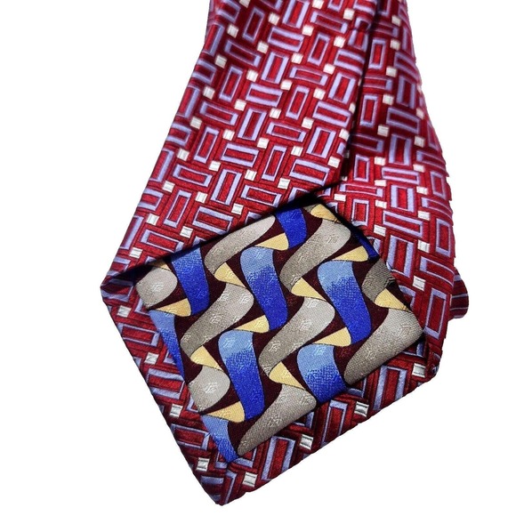 Robert Talbott Other - Robert Talbott Studio Silk Tie Red Geometric Print Mens Designer Necktie USA 60"